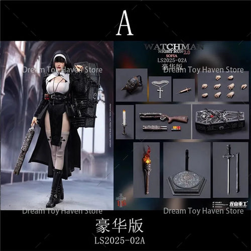 1/6 LS2025-02 Scale Women Soldier Devout Nun Sister Sofia Night Redemption Series 12Inch Action Figure Model Collectible Toys