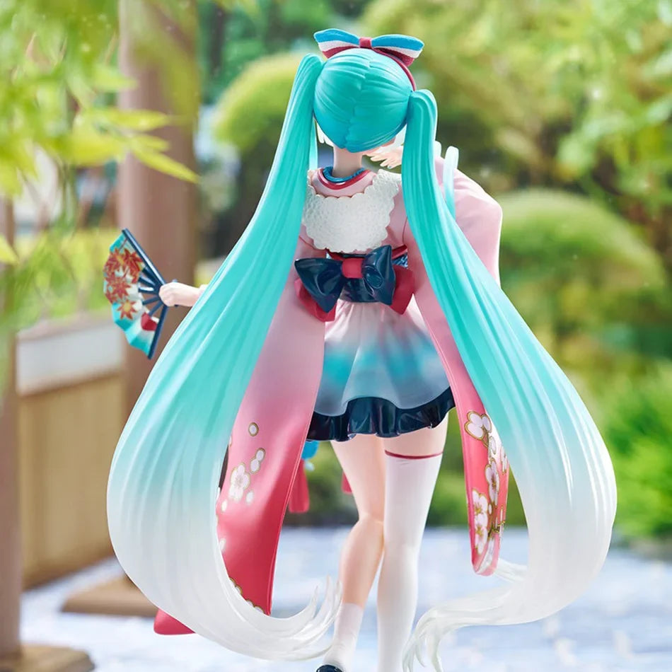 Hatsune Miku Desktop Cute Action Figure 25cm New Tokyo Series Kimono Anime Figurine Kawaii Girl Model Toy Gift