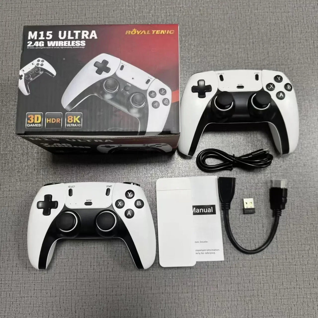 M15 Ultra Family Game Night Stick 64G/128G, 50K+ Games & 2.4G Dual Wireless SharePlay, Handheld Party Pack HD TV Ready
