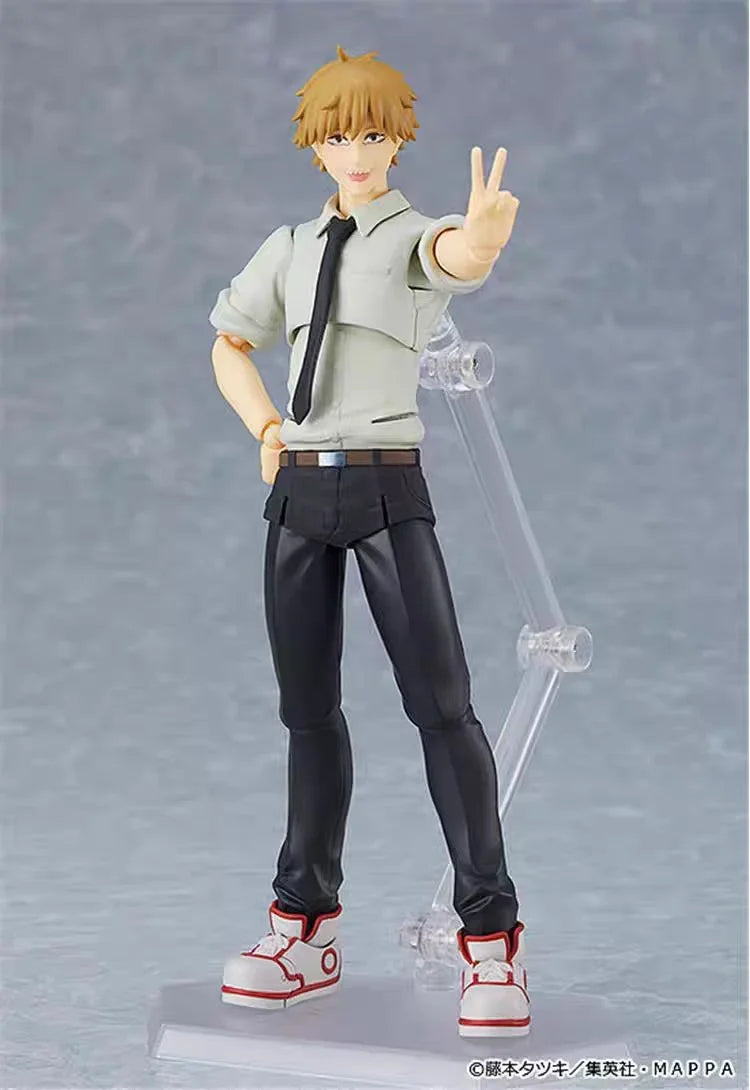 Chainsaw Man Figma 586 Anime Action Figure - Denji And Pochita Collectible Toys for Boys Display And Play Gift Idea