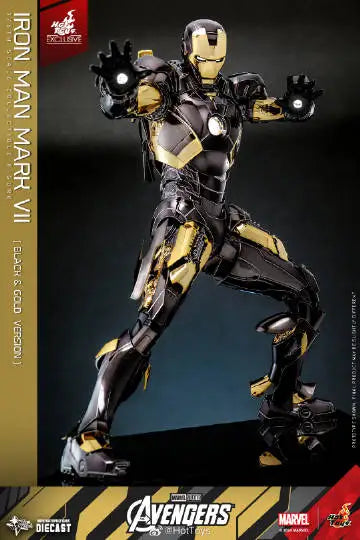 Original Hot Toys Iron Man Action Figure 1/6 Avengers Ironman MK7 BLACK & GOLD Figurine MARK VII HT MMS741-D61 Statue Toy Gift