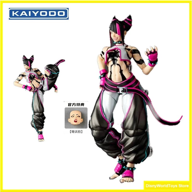 100% Original Kaiyodo Street Fighter 6 Juri Amazing Yamaguchi Revoltech Juri In Stock Anime Action Collection Figures Model Toys