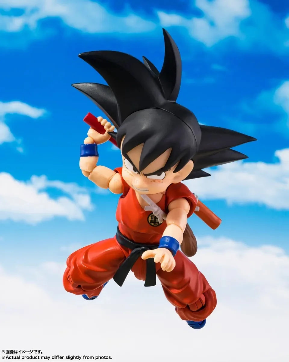 Original Bandai Shf Dragon Ball Anime Figures Innocent Challenger Son Goku Action Figurine Kid Goku S.h.figuarts Toy In Stock