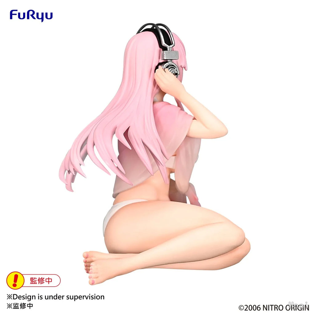 Original FuRyu Noodle Stopper Figure SUPER SONICO White Bikini Toy Ornament Model