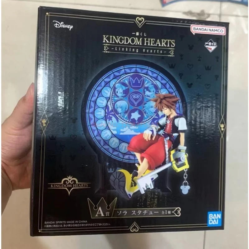 New Sale Genuine Bandai Ichiban Kuji Kingdom Heart Linking Hearts Roxas Sora Figure Anime Model Desktop Collection Toy Xmas Gift