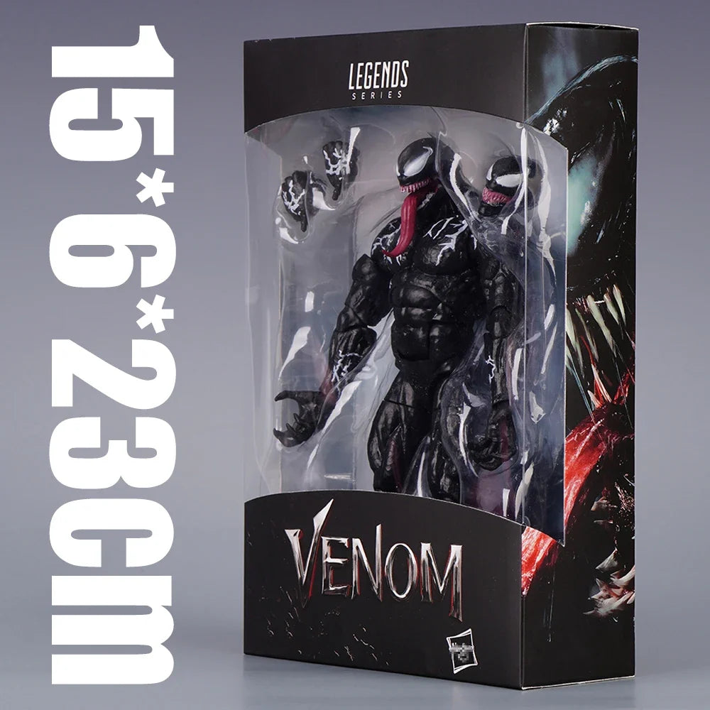 Venom Action Figure Hasbro SHFiguarts Symbiote Head Carving 2.0 SHF Movable Movies Model Doll Collectible Kids for Toy Gift