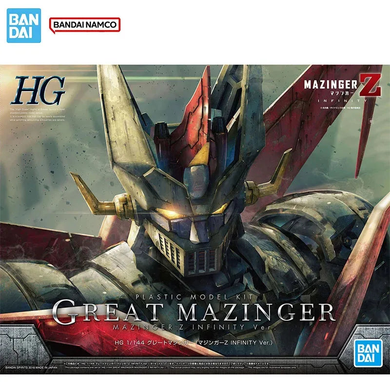 Bandai Original Genuine Figure Mazinger Z Model Kit Anime Figures HG 1/144 Great Mazinger Collection Action Figure Model Toys