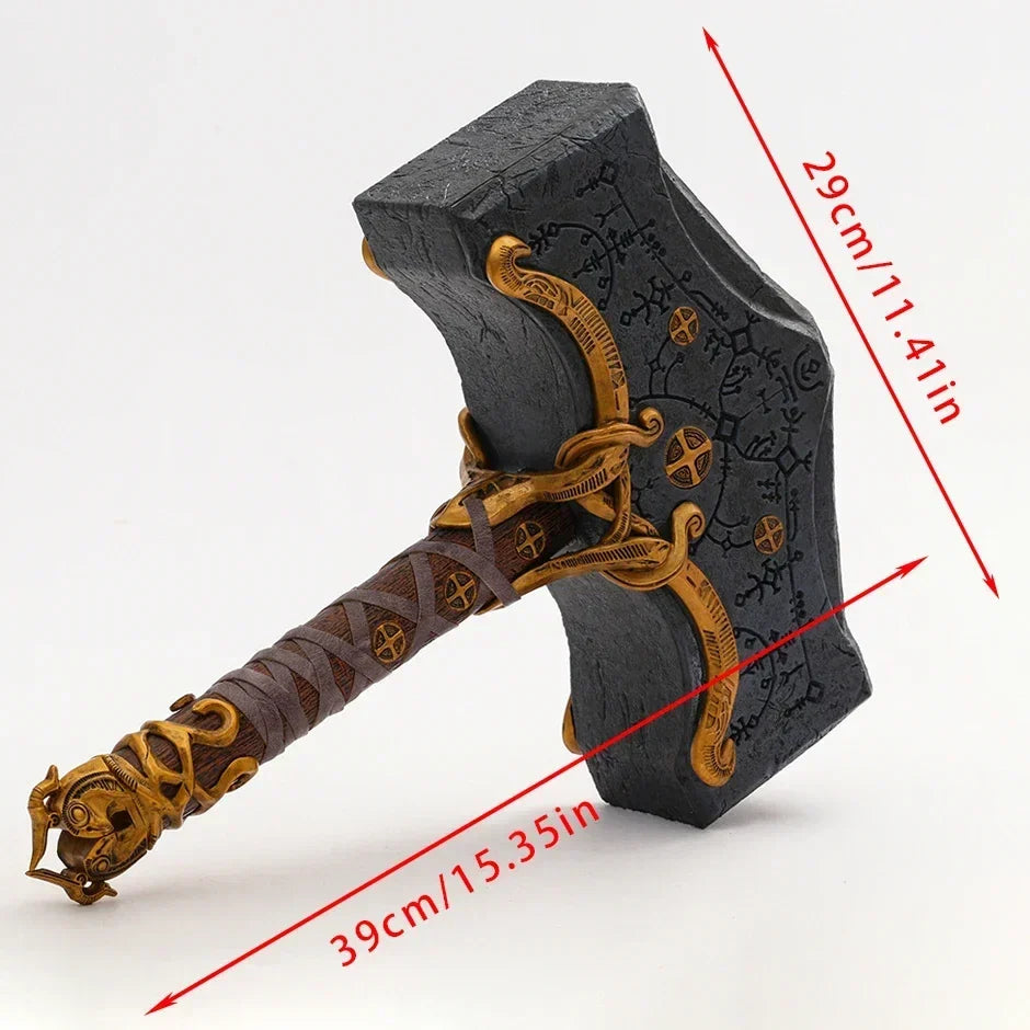 God of War Ragnarok Kratos 1:1 Hammer Decorations Figure Statue Collection Toy Gift