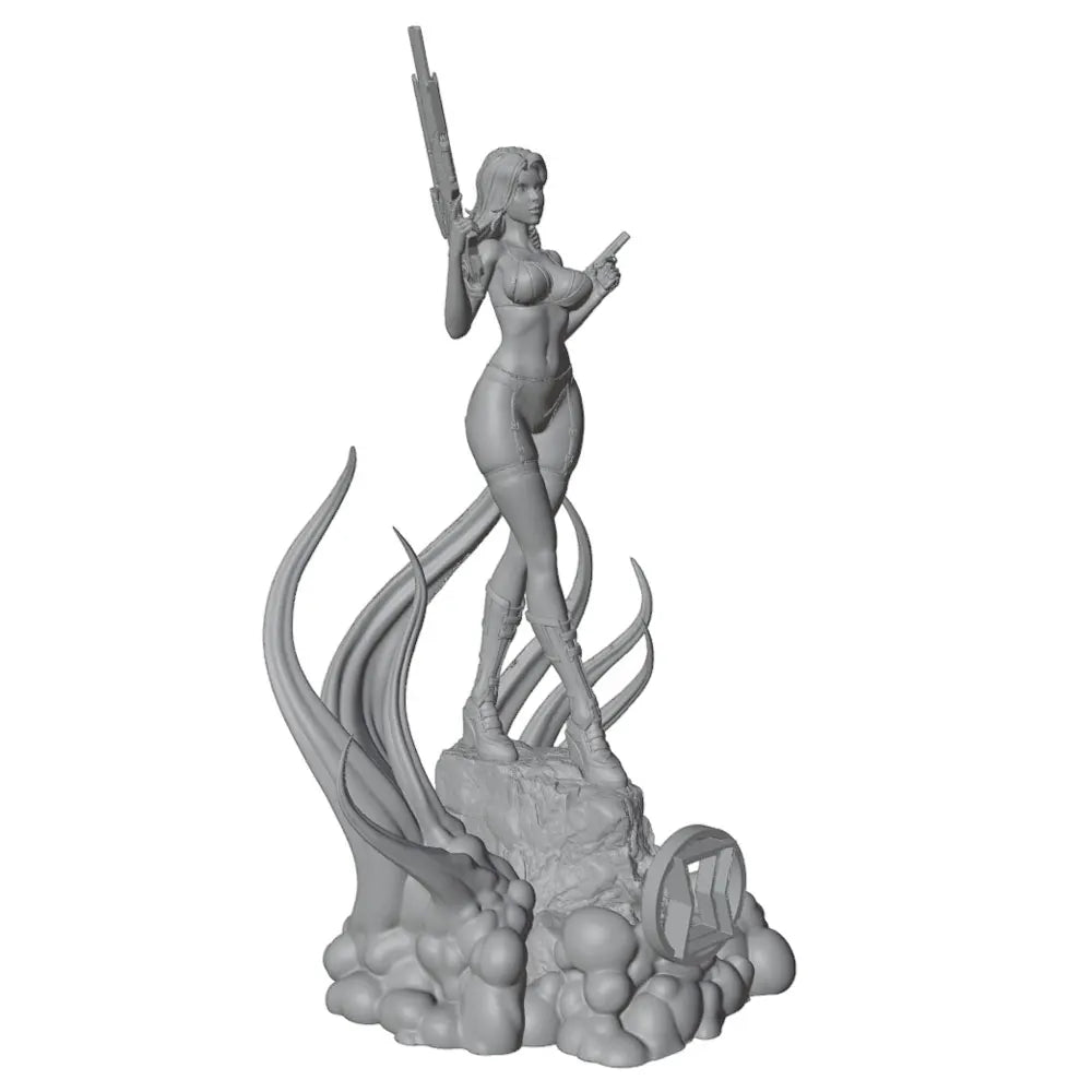 1/24 Female 	Warrior Resin Model Kits Unassembled And Unpainted GK Miniature 3D Printed Gray Model Figurine DIY Doll Collection