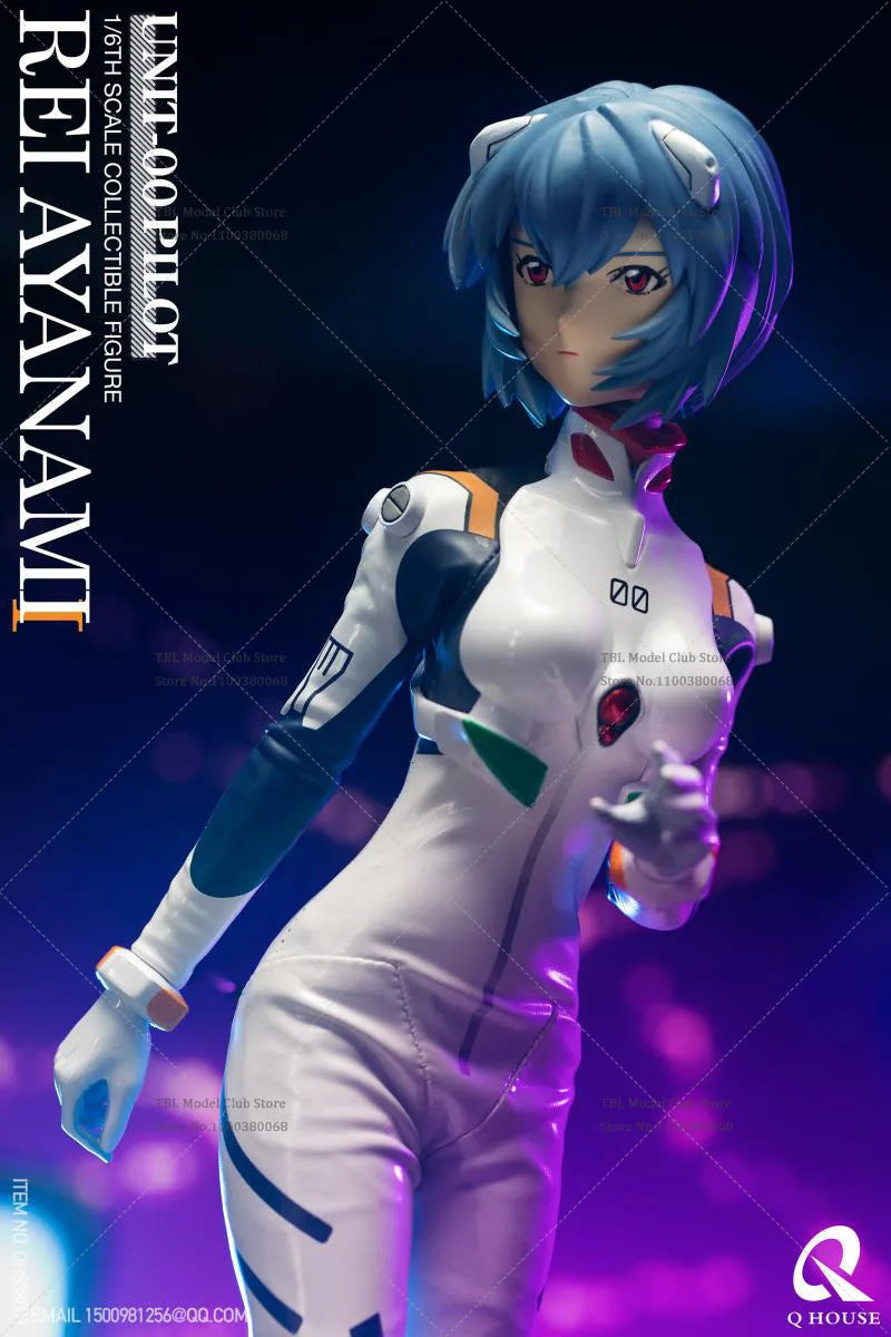 In Stock QHOUSE 1/6 Scale Collectible Japanese Anime EVA Ayanami Rei 12Inch Female Solider Action Figure Model Toys for Fans Gif