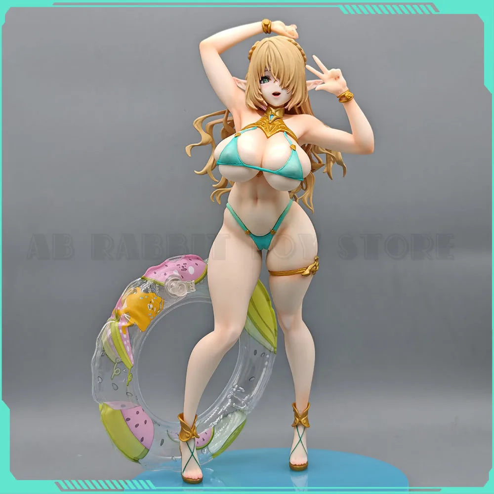 The Eighth Villager Anime Figure Cecil Swimming Circle Figurine The Beautiful Girl Elf Village Statue Model Collection Toys Gift