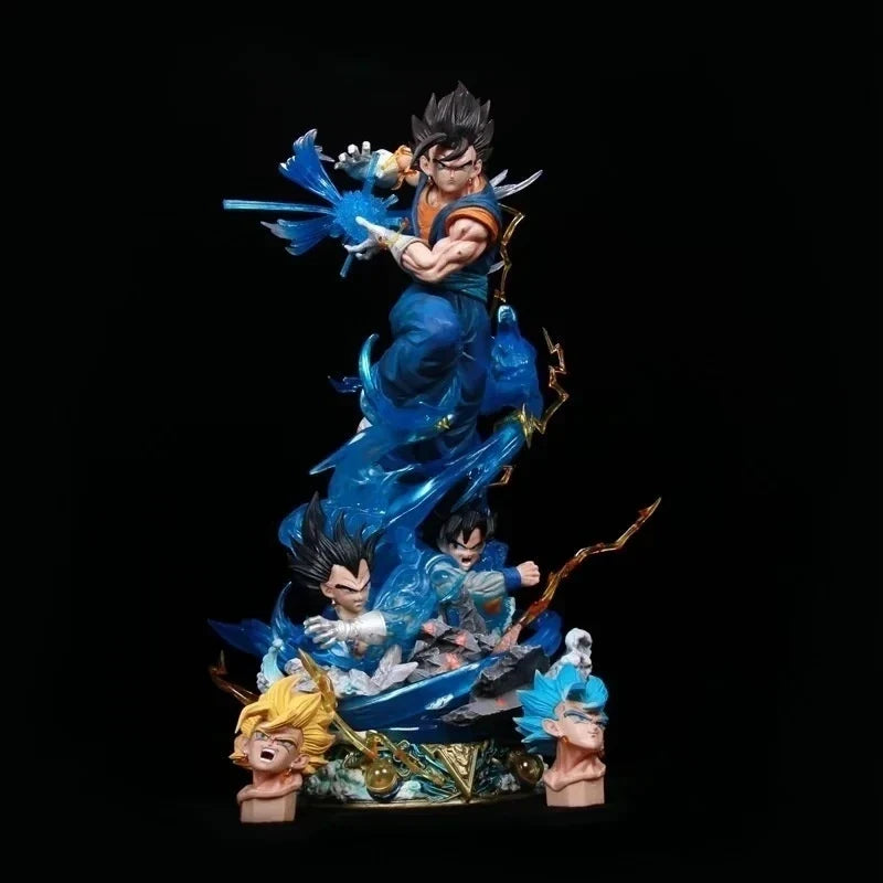 46cm Dragon Ball Vegetto Combat Posture Japan Anime Figure Model Statue Boys Collection Desktop Decoration Ornament Toy Gifts