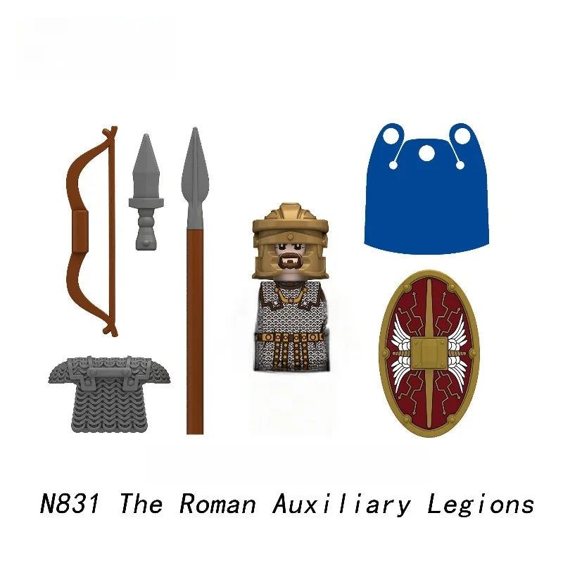 1PCS Medieval Military Rome War Action Figures Army Figures Building Blocks Helmet Weapons Accessories Kids for Toys Gifts