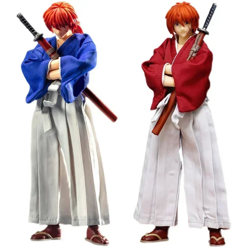 New Dasin GT Model Rurouni Kenshin HIMURA KENSHIN Himura SHF 1/12 Red / Blue/ 2nd Release PVC Action Figure Anime Model Toy
