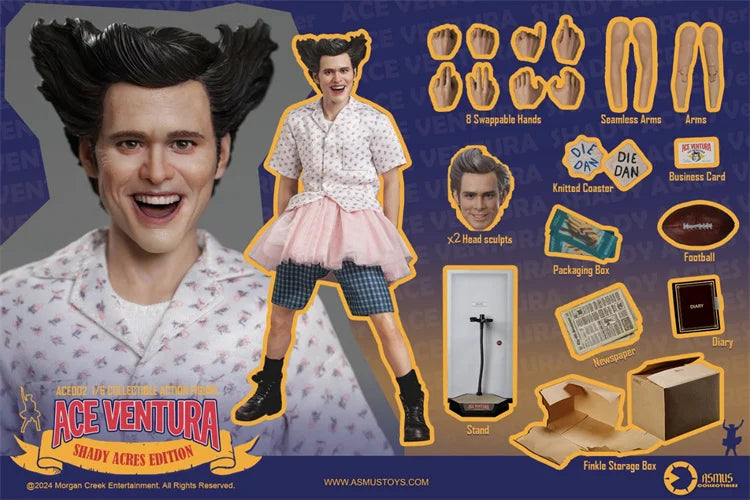 In Stock ASMUS TOYS ACE02 1/6 Scale Classic Pet Detective Jim Carrey Full Set For 12inchs Action Figure Model Toys