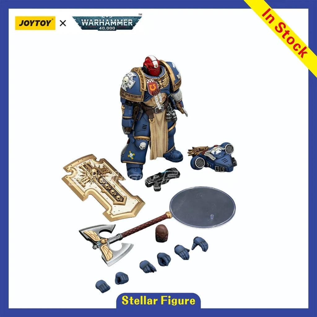 【SF】JOYTOY Warhammer 40K 1/18 Action Figure Ultramarines Metaurus with Power Axe Stormshield and Plasma Pistol Model Toys Gifts
