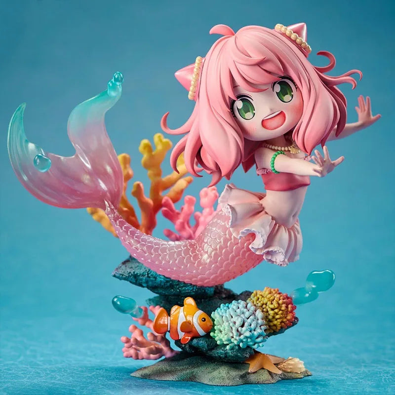 Mermaid Anya Gk Anime Figure Model Kit Desktop Ornament Cute Doll Statue Computer Case Decoration Collectible Trendy Toy Gifts
