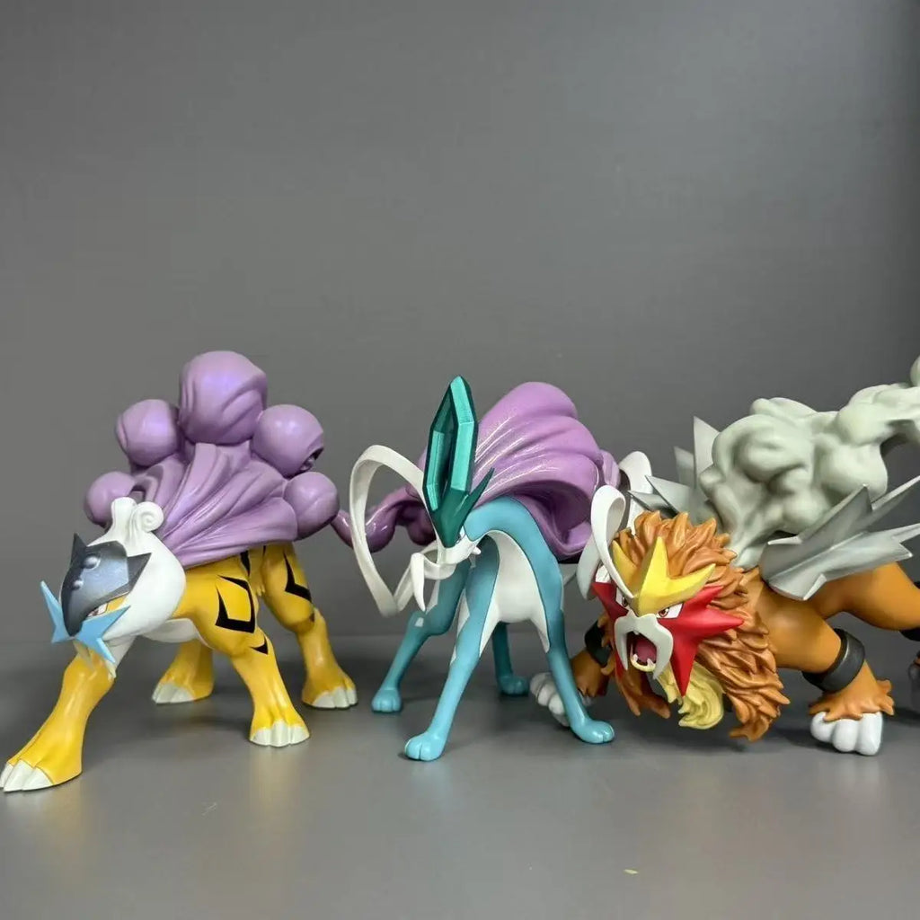 9cm Anime Pokemon Figures Suicune Entei Raikou Action Figure PVC Statue Collection Model Toy Anime Figure Toys