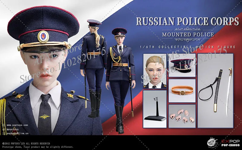 POPTOYS 1/6 EX055 Berittene Polizistin POPTOYS EX056 Polizistin des Innenministeriums 12-Zoll-Actionfigur Soldat