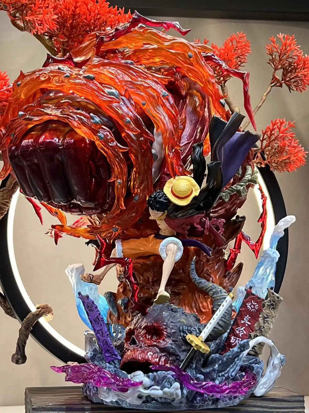 One Piece Monkey D. Luffy Battle Series Action Figure Handmade Pvc With Light Model Desk Ornament Collection Birthday Gift