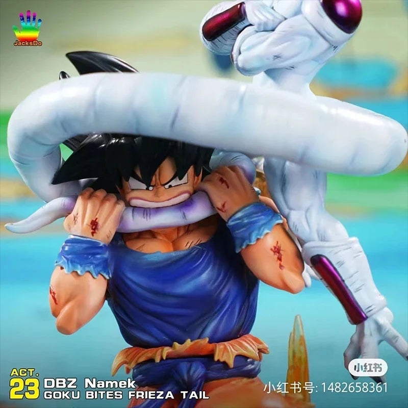 Bandai Dragon Ball Son Goku 10.62in PVC Animation Figure Showdown with Frieza Super Saiyan Statue Toy Gift