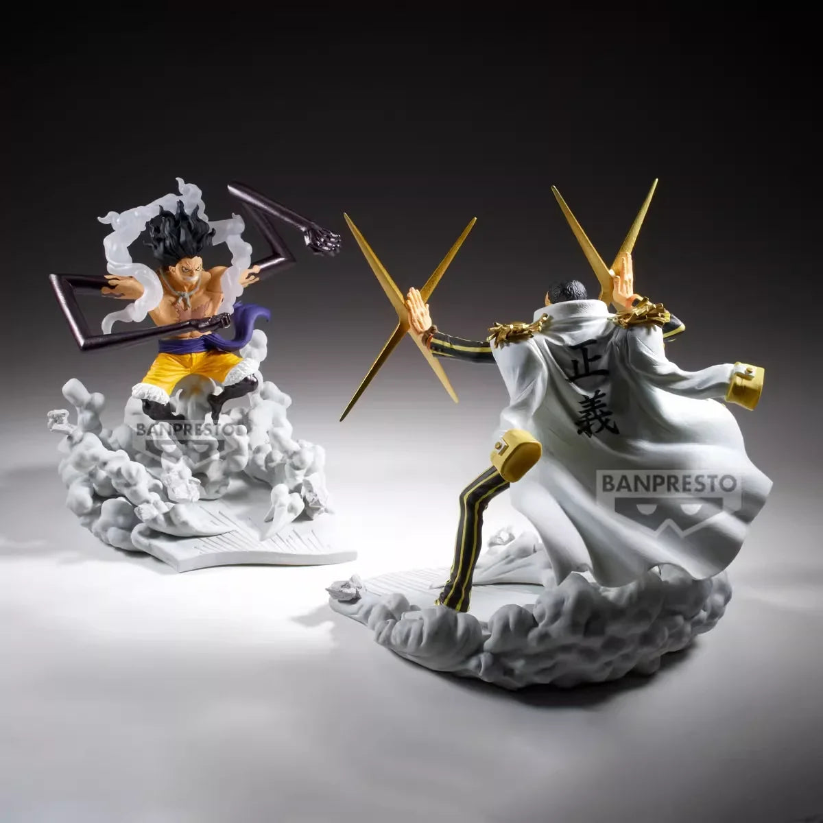 Original BANDAI BAPRESTO Anime ONE PIECE Kizaru Gear 4 Monkey D Luffy Senkou Zekkei Action Figure Toys PVC Model Collection