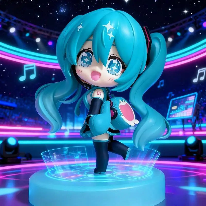 High quality reproduction Hatsune Miku handmade Q version cute decorations soft smile pain package desktop chassis decorations