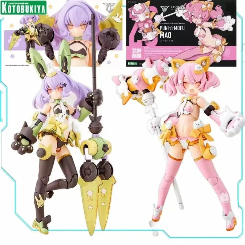 Kotobukiya Original Model Kit KP741 MEGAMI DEVICE Anime Action PUNI MOFU MAO And Rabbit Figure Assembly Model Gifts Toysleisure