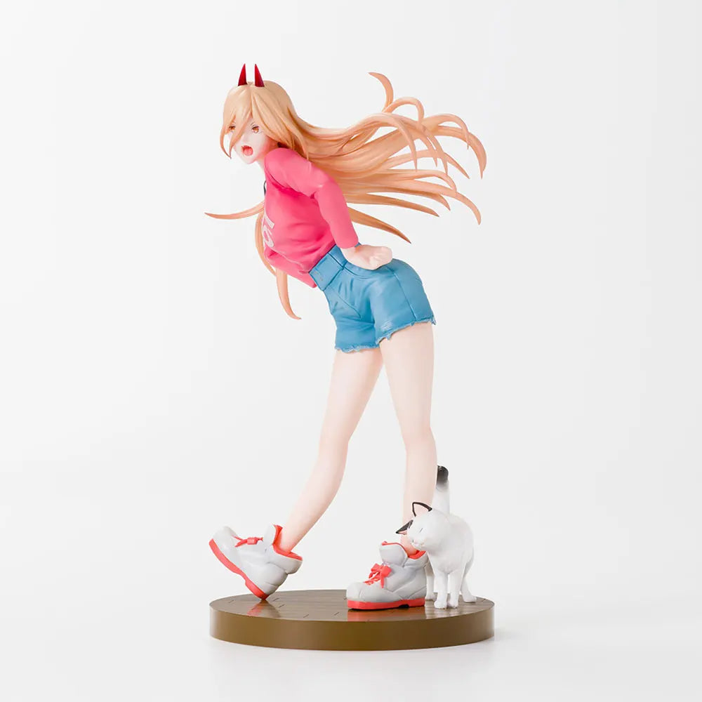 15CM Anime CHAINSAW MAN Figure POWER Sitting Position Anime Model Toys Gifts Collection Decoration Ornaments PVC