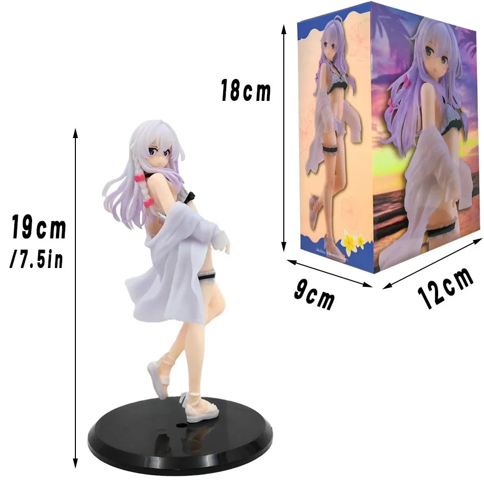 19cm Kawaii The Journey of Elaina Sexy Cute Swimwear Figure Desktop Decoration Ornament PVC Action Model Toys Gifts