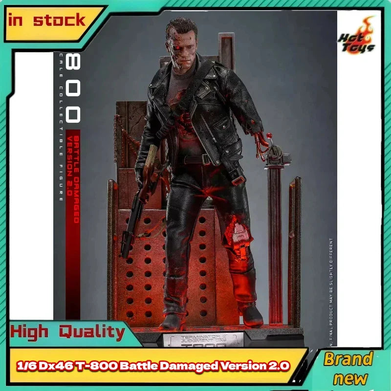 New Genuine Hottoys 1/6 Dx46 T-800 Battle Damaged Version 2.0 Action Figure Terminator 2 Judgment Day Collectible Toy