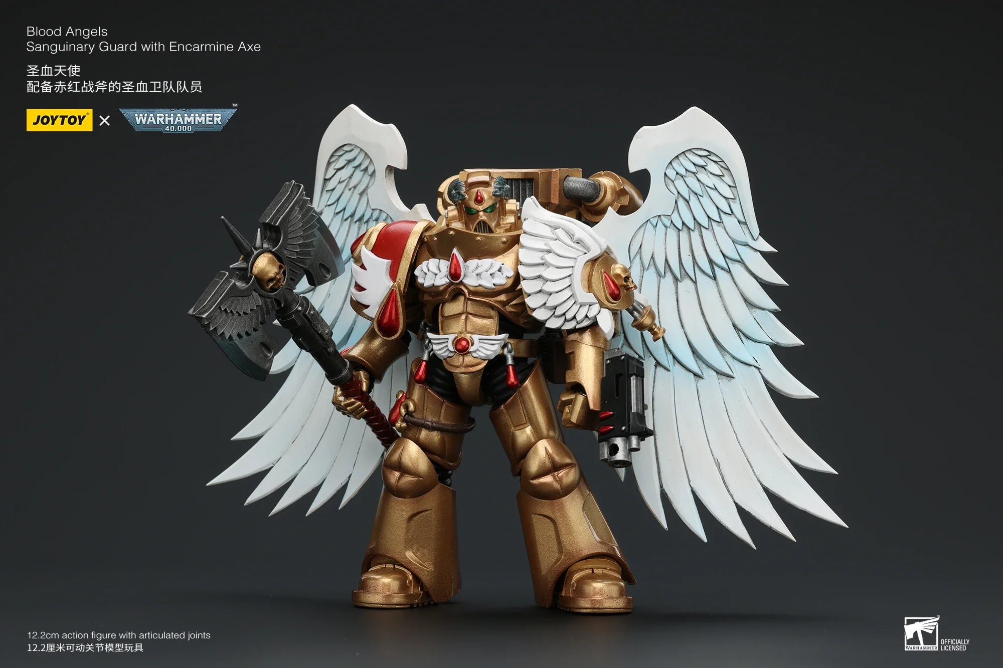 【In Stock 】JOYTOY Warhammer 40K Blood Angels Sanguinary Guard with Encarmine Axe 1/18 Action Figures Model Toys Gifts