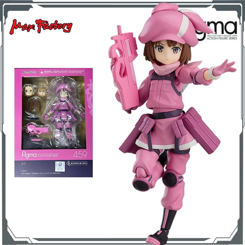 Max Factory Figma #459 Gun Gale Online Ren Figure-120mm Movable PVC/ABS Doll Sword Art Online Spin-Off, All-Ages Collectible Toy