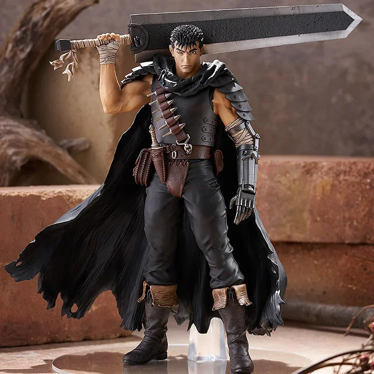 Original Good Smile POP UP PARADE Guts Black Swordsman L size Berserk Genuine Anime Figure Cartoon Collectible Model Doll Gift