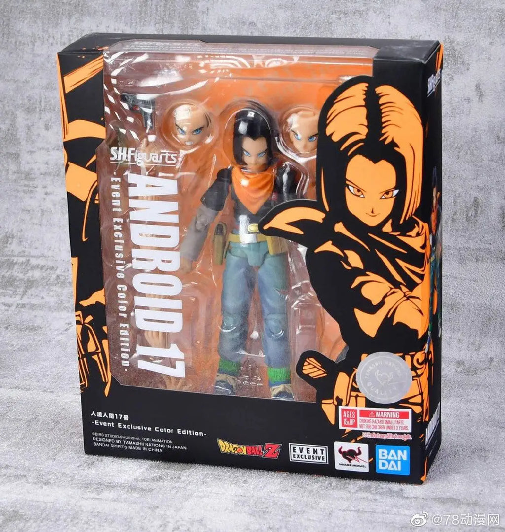 15cm SHF Original Dragon Ball Anime Figure Android 17 Peripheral Joints Can Move Model Desktop Decoration Ornaments Gifts Toys