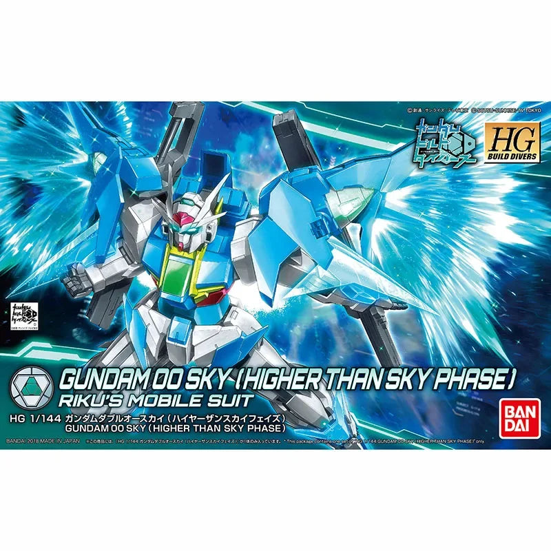 Bandai Original HG GLNOAM 00 SKY HIGHER THAN SKY PHASE Anime Action Figure Assembly Toys for Gift Collectible Model