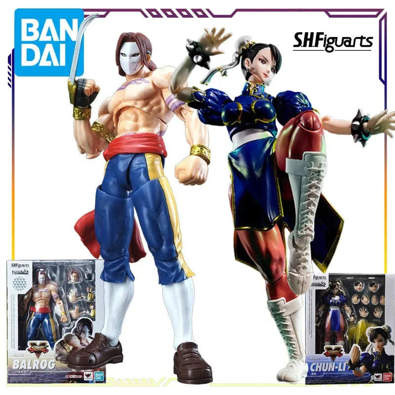 BANDAI Original S.H.Figuarts Street Fighter Series Chunli/Baroque  Anime Action Figure Model Toys Movable Model Gifts for Boys