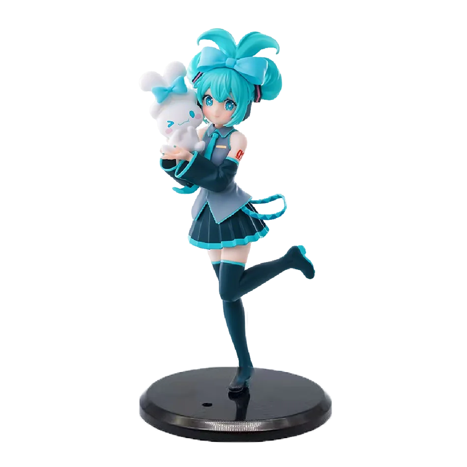 20CM Anime Hatsune Miku X Cinnamoroll Figure Anime Peripheral Collectible Models Decorative Decorations Children Kawaii Gift