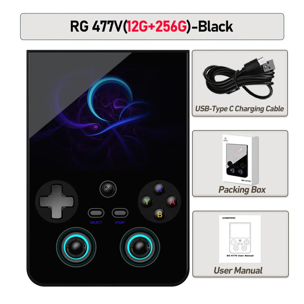 ANBERNIC RG477V Retro Handheld Game Console 4.7-inch LTPS 64 Bit Game Player Dimensity 8300 Online Multiplayer Streaming RG 477V