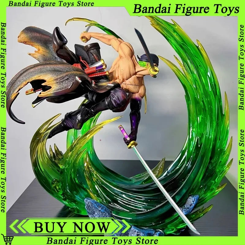 24CM One Piece Anime Figure GK Ghost Island Sakura Roronoa Zoro Glowing Pvc Action Figurine Collection Model Toys Children Gifts