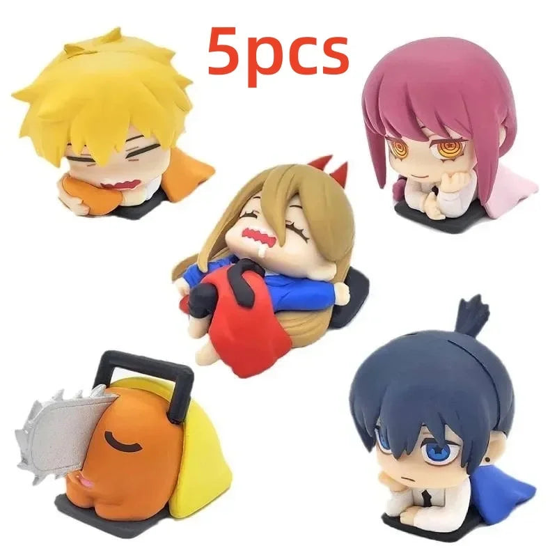 Chainsaw Man Power Figure Anime Denji Aki Statue Makima Sleeping Action Figurine Sculpture Ornament Decoration Table Accessories