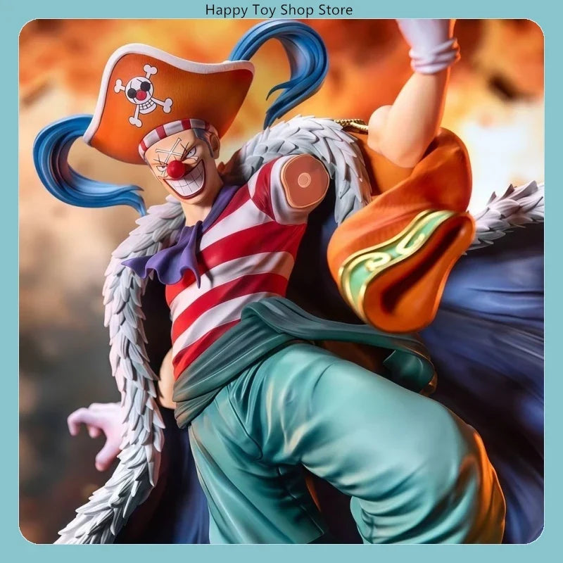 24cm One Piece Buggy The Man of the Grand Line Four Emperor Model Statue Anime Figure