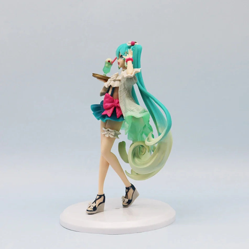Judai Exceed Creative VOCALOID Hatsune Miku Melon Soda Float PVC Action Figure Model Doll Toys In Stock