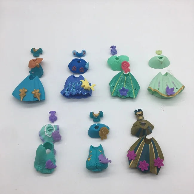 Ariel Tiana Rapunzel Aurora Mini Dress Up Dolls Can Be Dressed Up Q Version of The Cartoon Peripheral Model Children's Toys