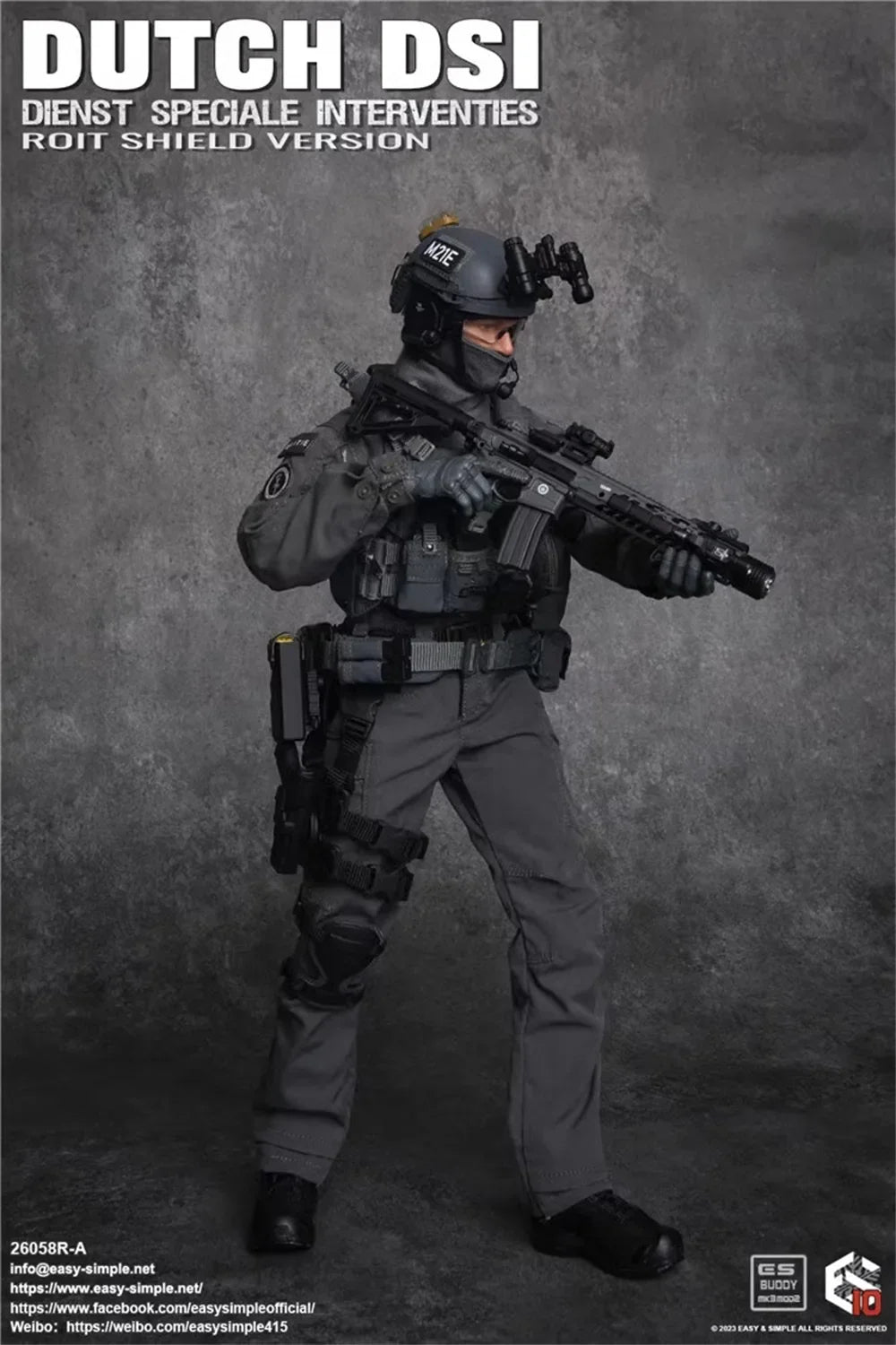 1/6 Easy&Simple ES 26058R Dutch Dienst Speciale Interventies Riot Shield Version A Full Set Action Figure Model Gift For Fans