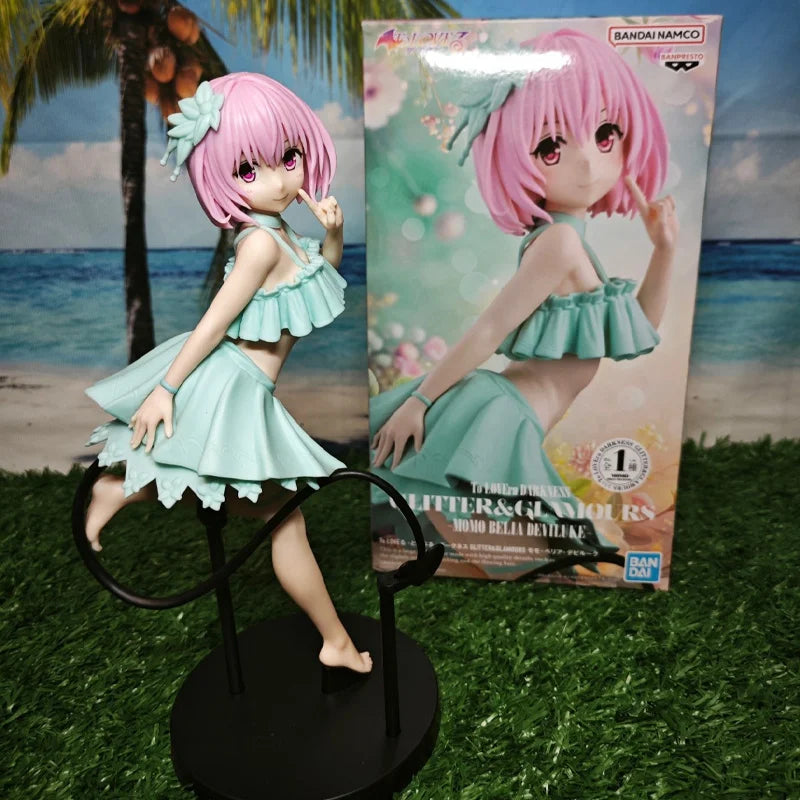 In Stock Genuine Bandai Glitter&Glamours Banpresto To Love Ru Darkness 22cm Momo Belia Deviluke Lala Satalin Deviluke Figure Toy