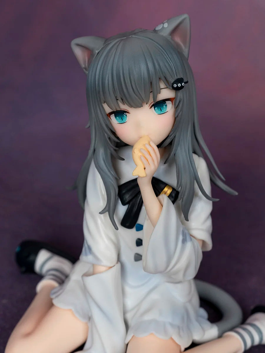 Cute  Eared Anime Girl Nachoneko Sitting Posture Collectible PVC Model Toy for Fans of Anime And Collectible Figurines