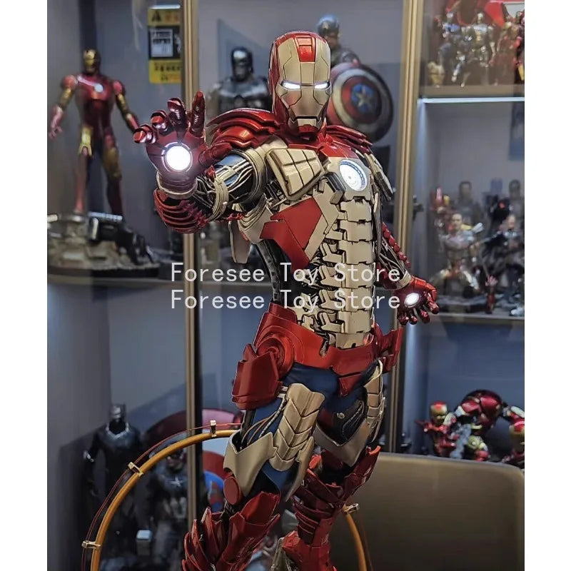 New 66cm Iron Man MK5 Figure The Avengers Surroundings Figure Light-up Collection Desktop Ornament Decorations Gift for Children