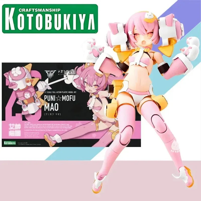 Kotobukiya Original Model Kit KP741 MEGAMI DEVICE Anime Action PUNI MOFU MAO And Rabbit Figure Assembly Model Gifts Toysleisure