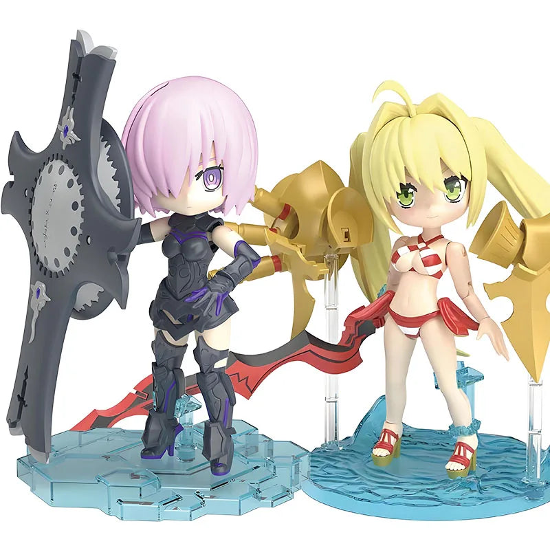 Bandai Original MODEL KIT PETITRITS SHIELDER Mash Kyrielight&CASTER Nero Claudius Anime Action Figure Assembly Model Toys  Gifts